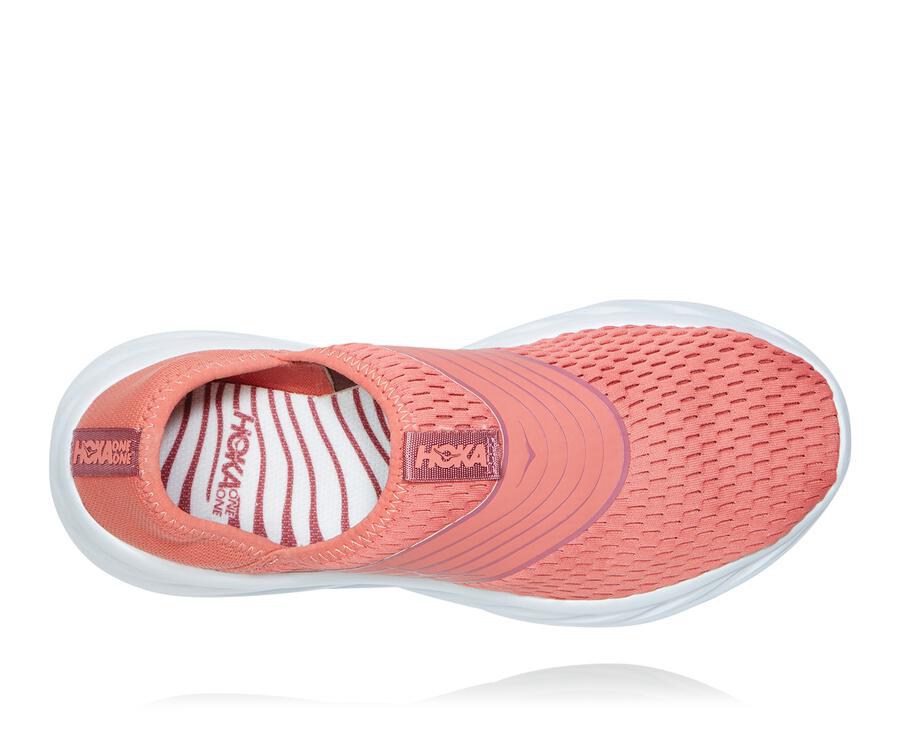 Hoka One One Womens Sandals - ORA Recovery - Orange/White - FSDA47806